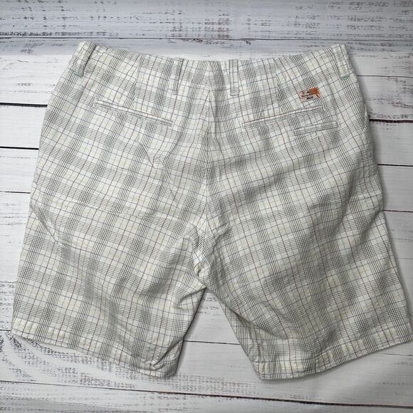 Tommy Bahama RELAX Men's White & Black Plaid Linen Shorts Size 34 100% Cotton - Picture 2 of 11
